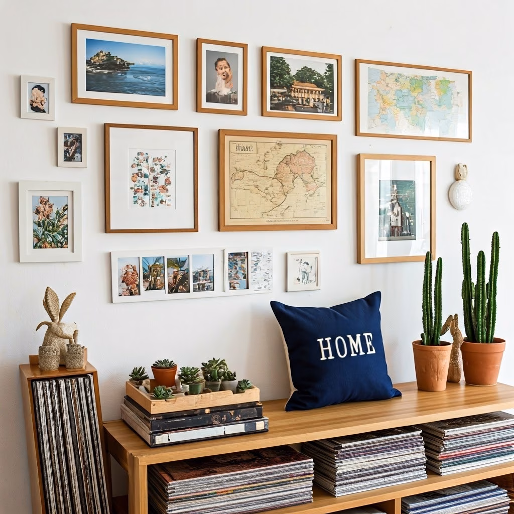 Persoonlijk interieur met handgemaakte decoratie